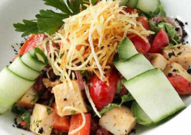 Фасолевый салат с бужениной