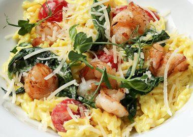 Сливочная паста орзо с креветками Сливочная паста орзо с креветками